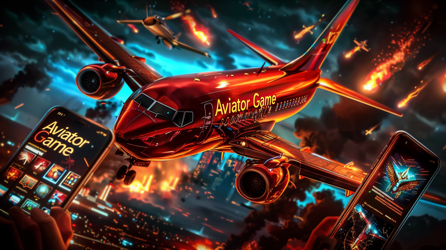 A red jet flying over a city in bgd22 Aviator, showing the game’s thrill.